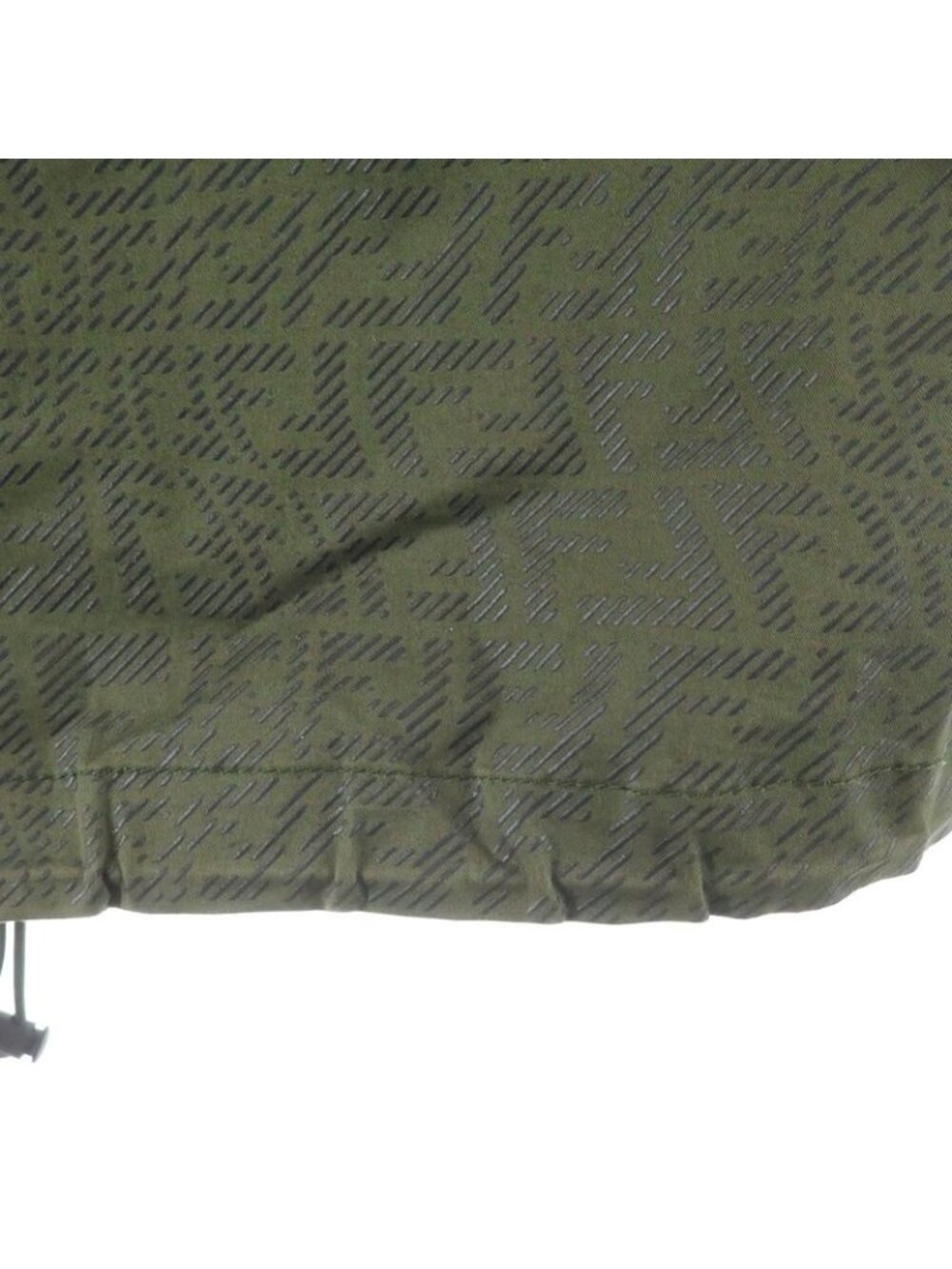 Fendi FF Pattern Quilted Military Hooded Zip Up Jacket Khaki - Picture 6 of 8